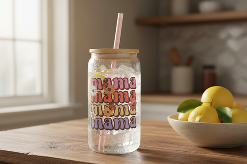 16oz Glass Tumbler - Rustic Kitchen Scene