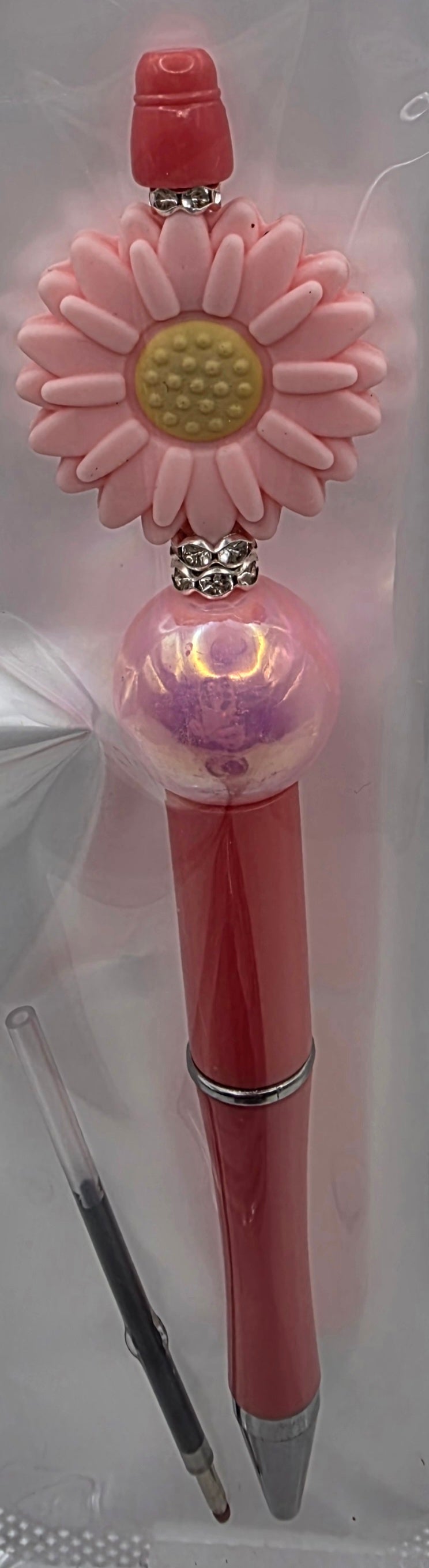 Pink Flower Beaded Pen