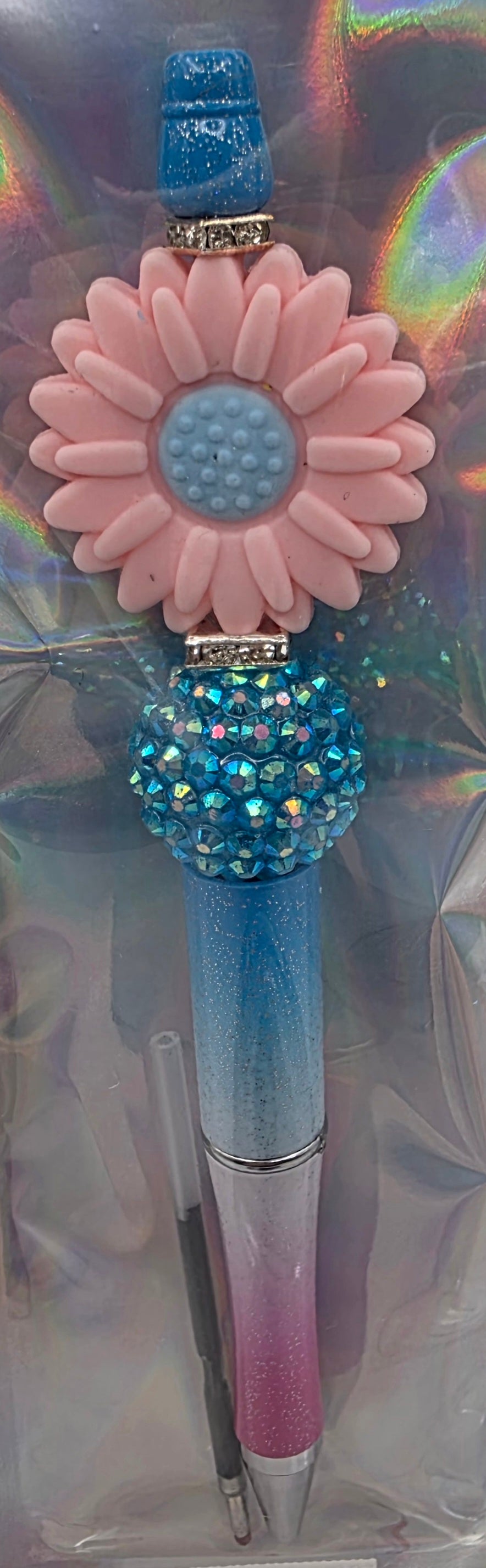 Pink Flower Beaded Pen