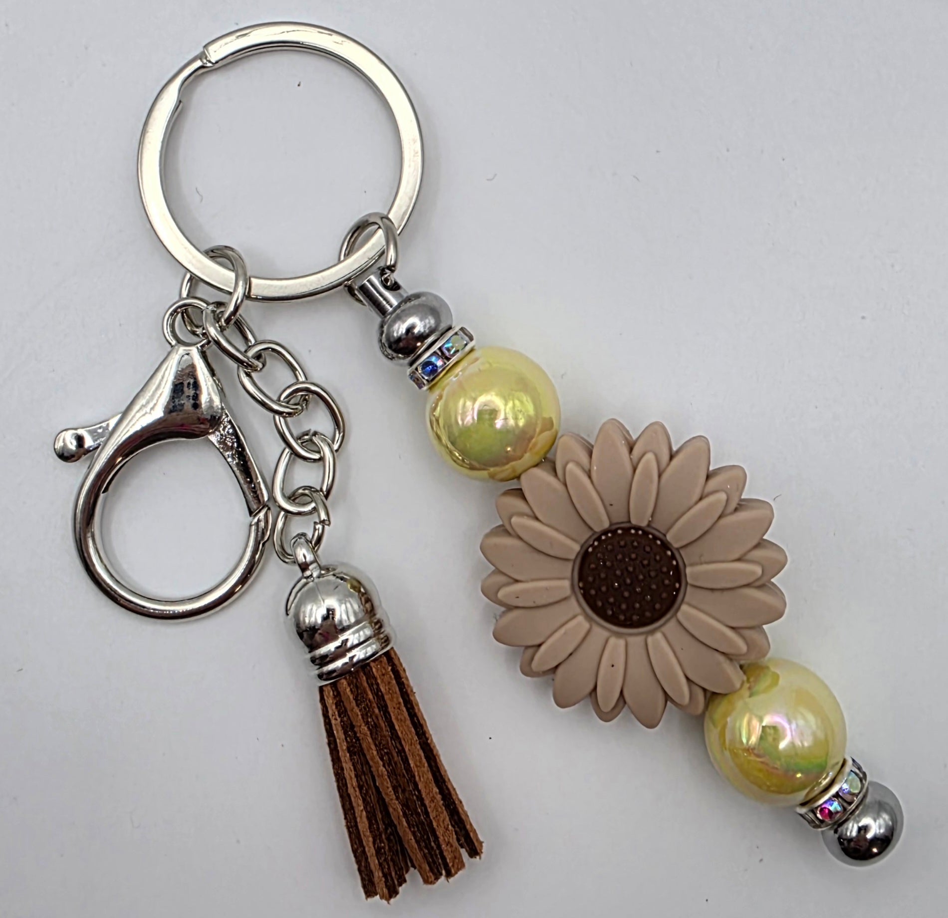 Sunflower Beaded Keychain/Charm