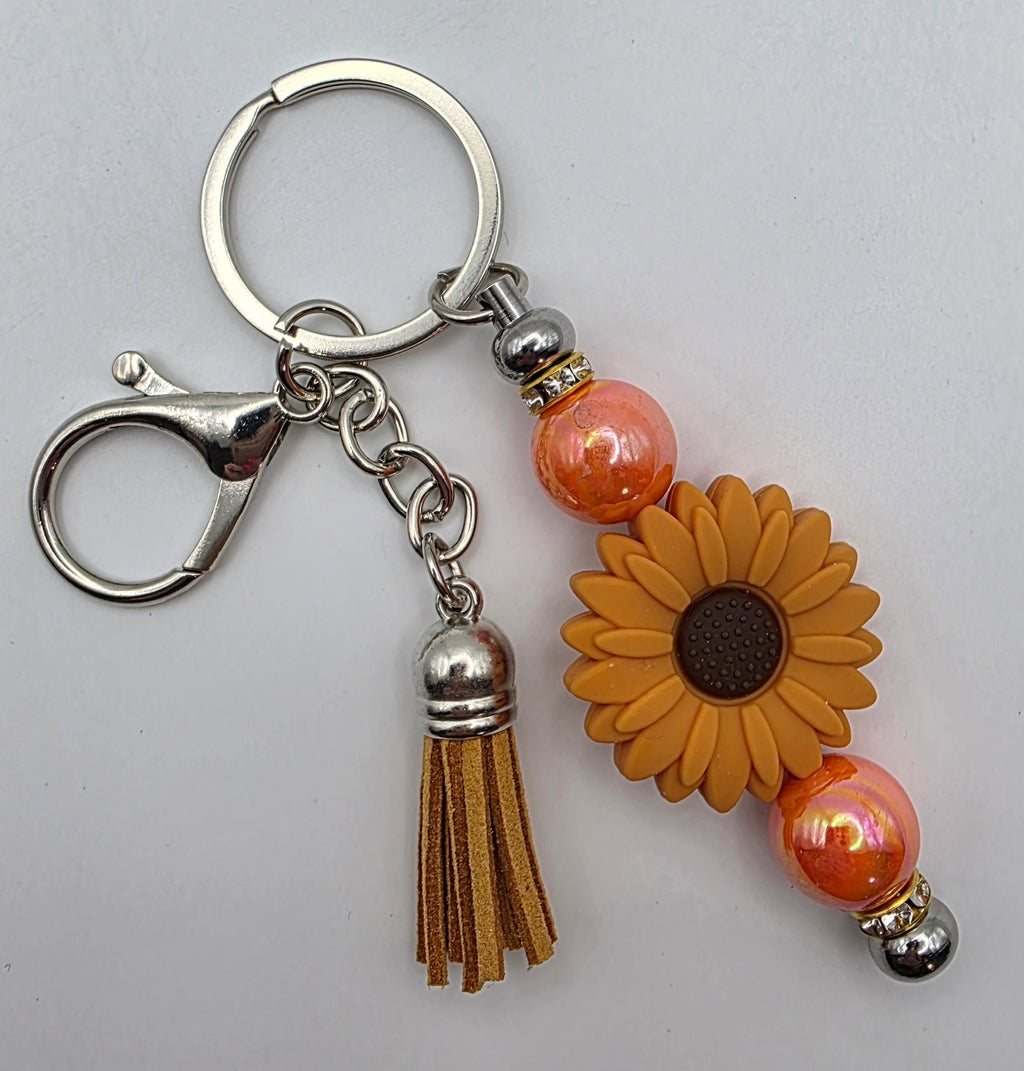 Sunflower Beaded Keychain/Charm