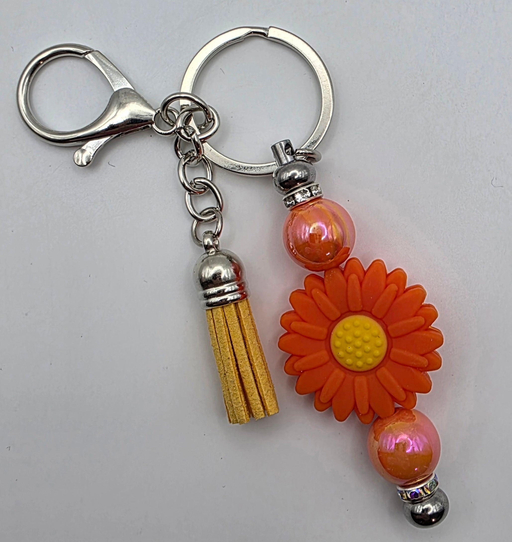 Sunflower Beaded Keychain/Charm