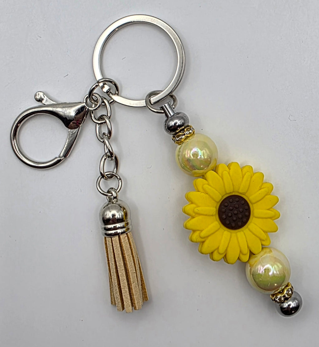 Sunflower Beaded Keychain/Charm