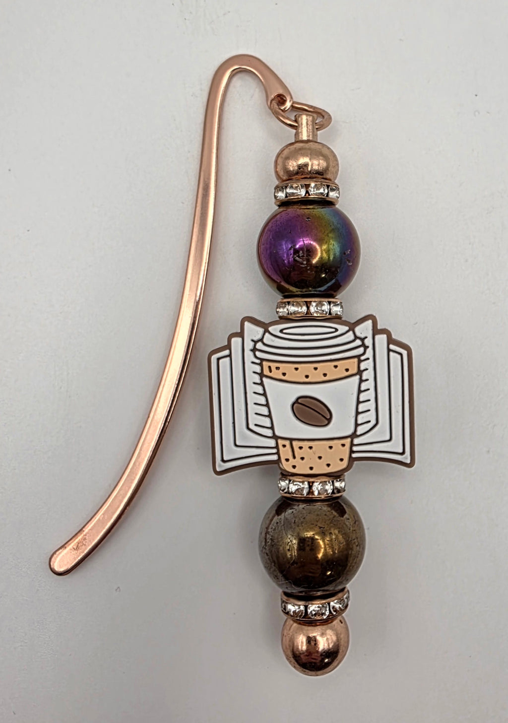Beaded Bookmark - Rose Gold & Bronze