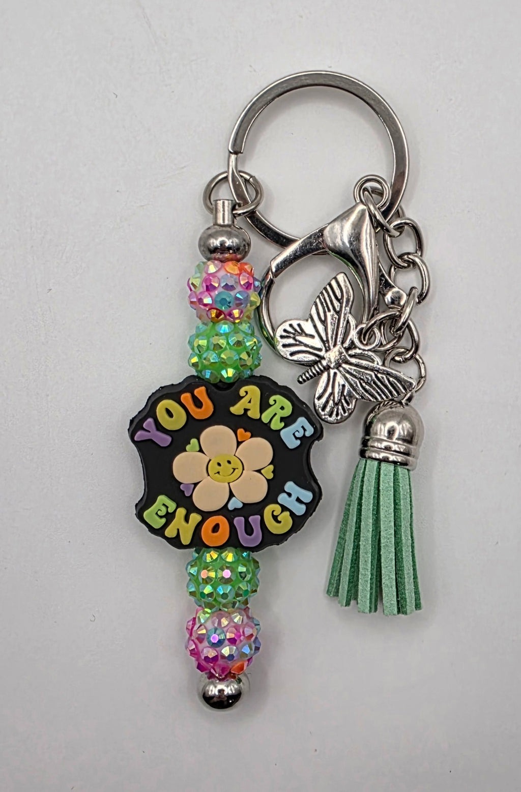 "You Are Enough" Beaded Keychain/Charm
