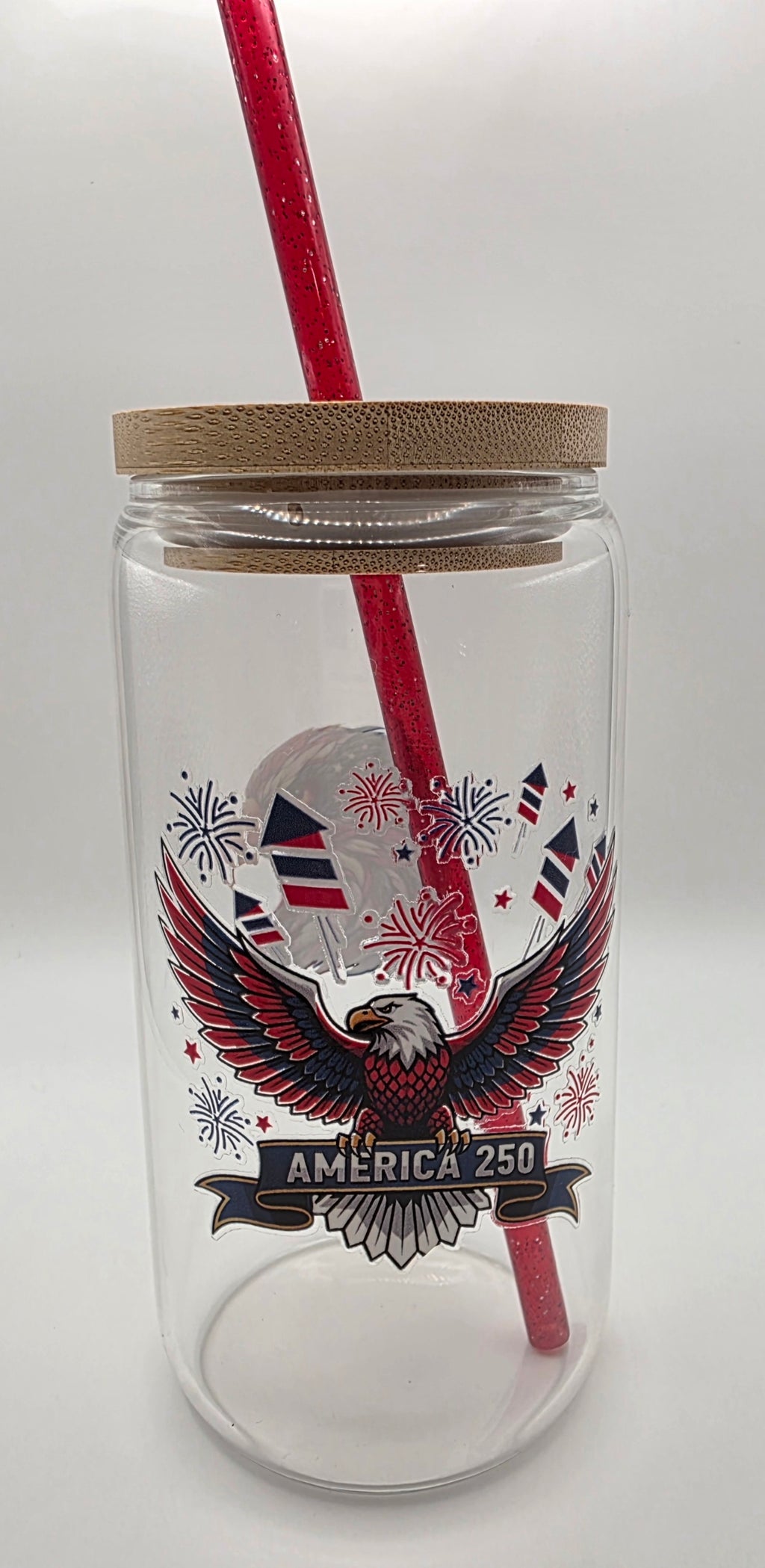 250th Anniversary 16oz Glass Tumbler w/Lid & Straw
