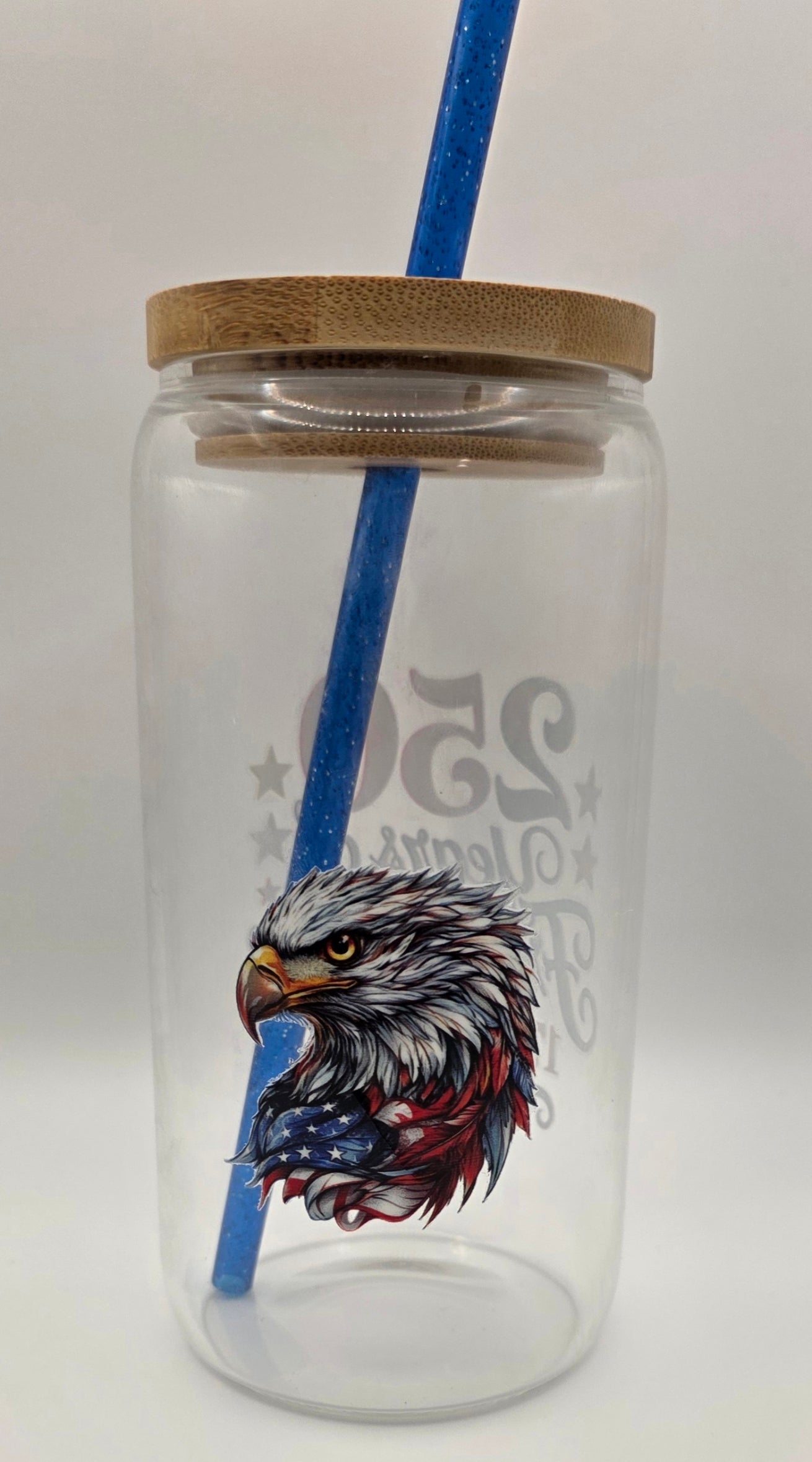 250th Anniversary 16oz Glass Tumbler w/Lid & Straw
