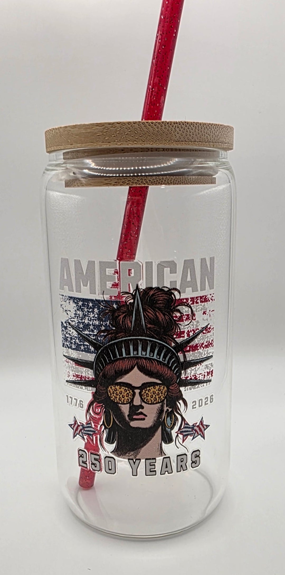 250th Anniversary 16oz Glass Tumbler w/Lid & Straw
