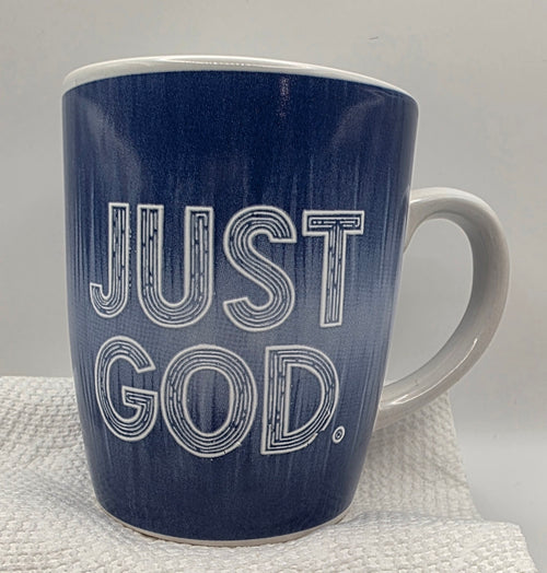 "Not Luck, Just God" 12oz Blue & White Mug