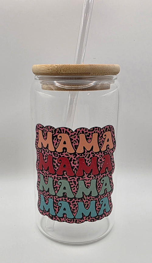 16oz Glass Tumbler "MAMA"