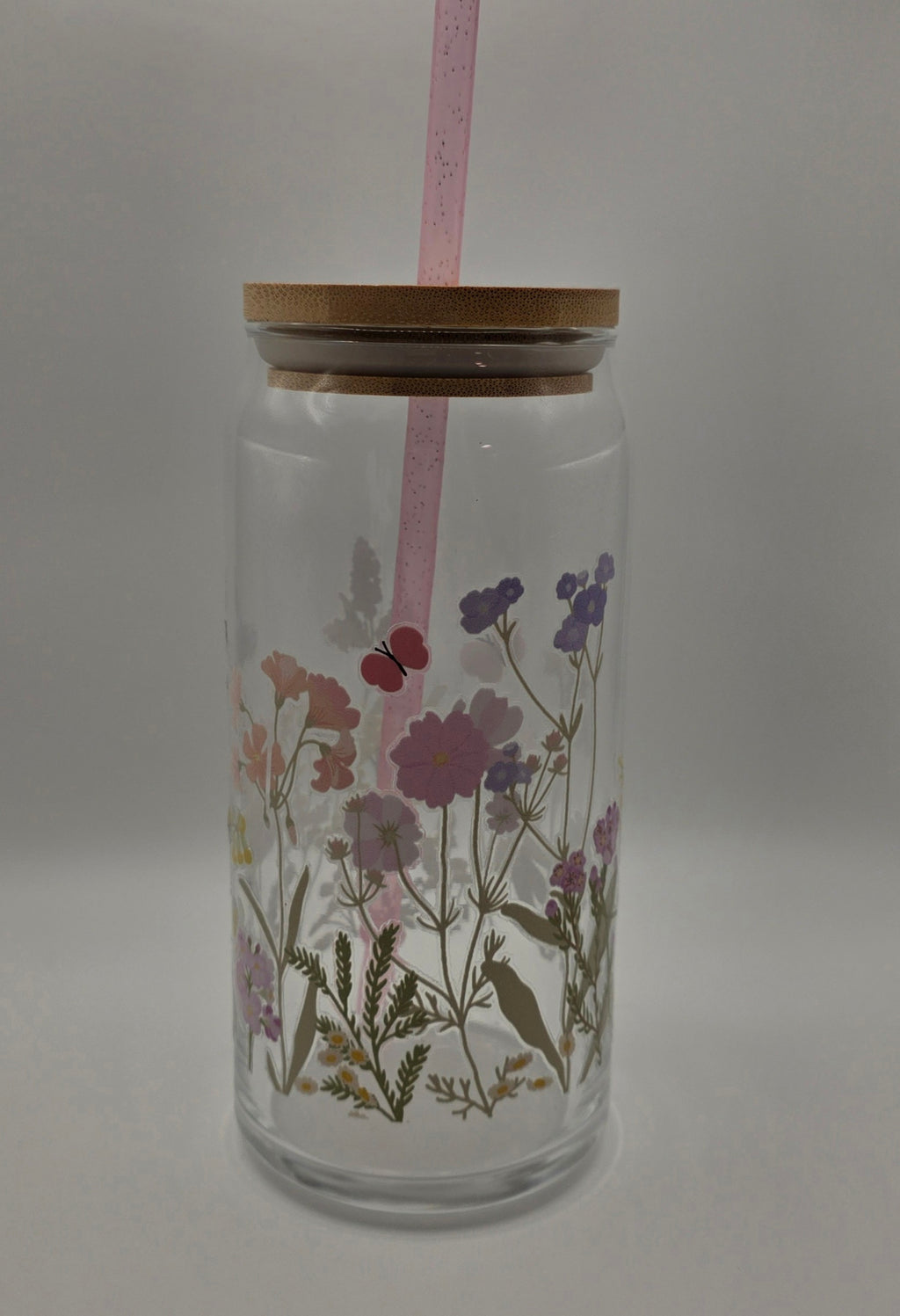 20oz Glass Tumbler Floral