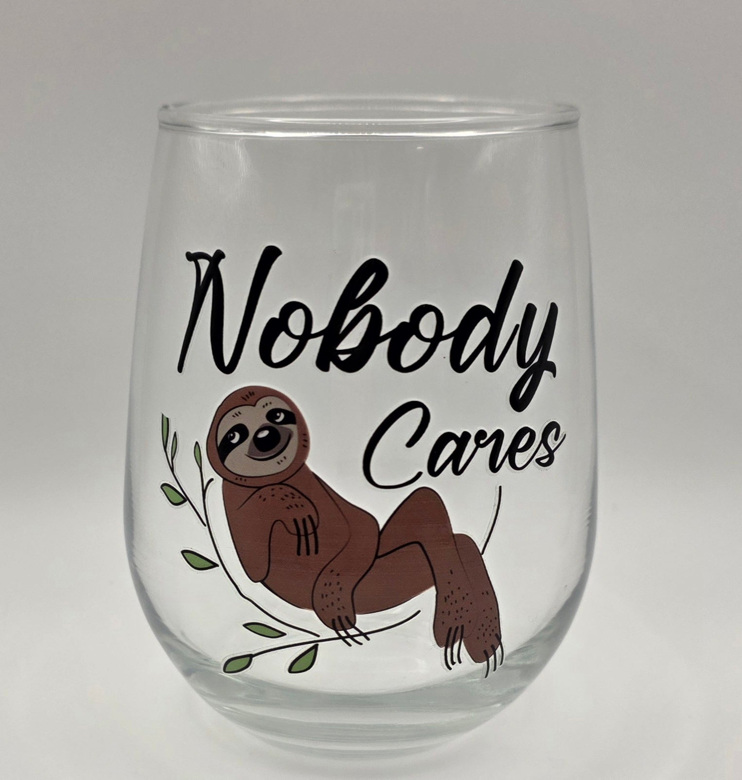 16oz Stemless Wine Tumbler "Nobody Cares"