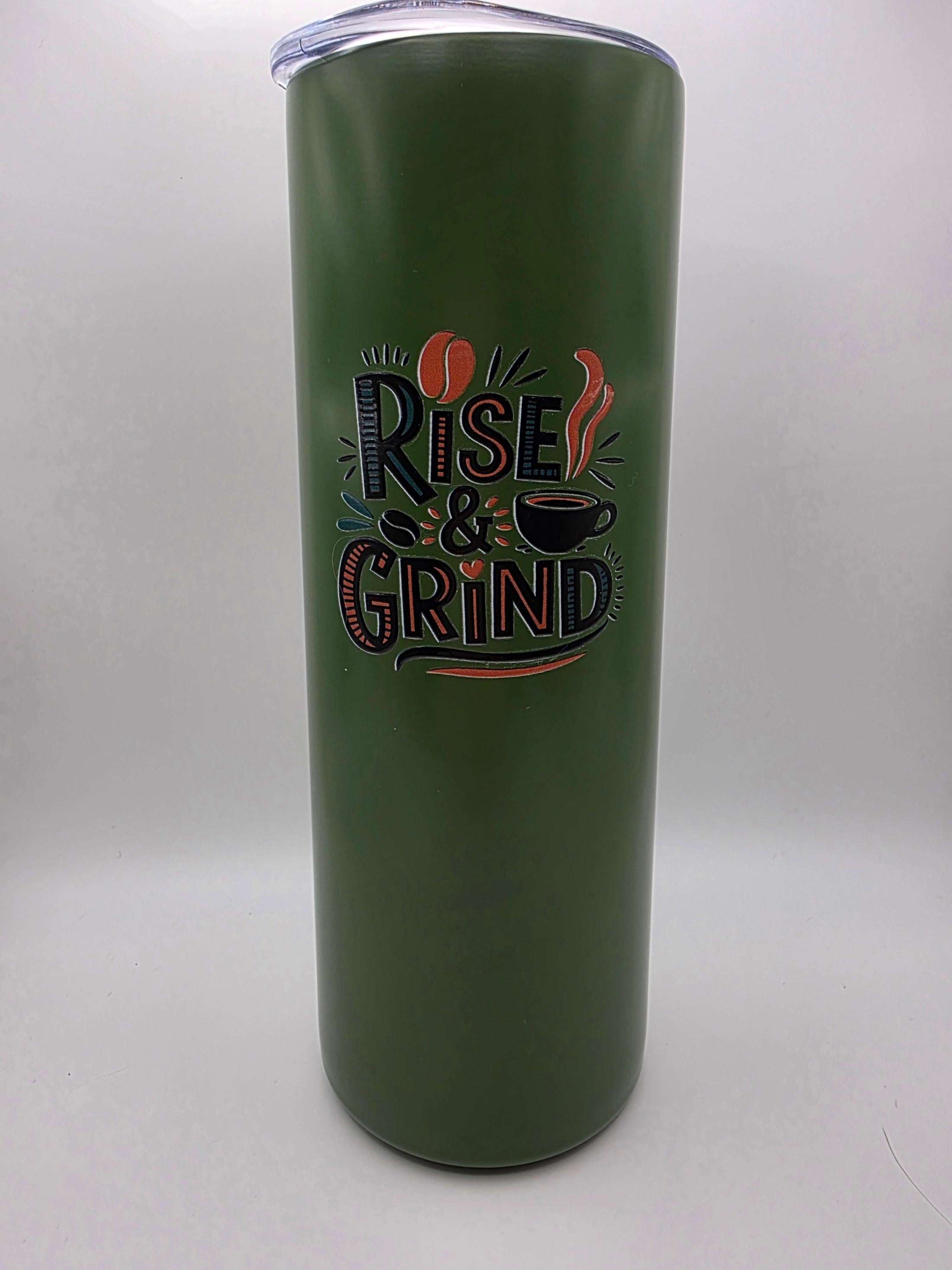 20oz Stainless Steel Tumbler "Rise & Grind"