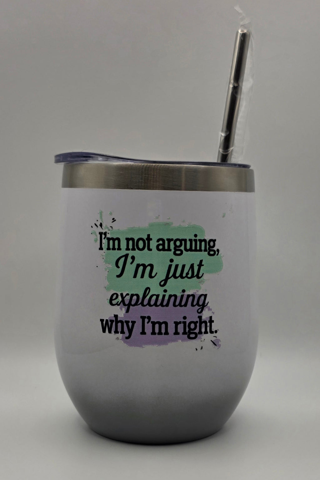12oz Stainless Steel Tumbler - "I'm not arguing, I'm just explaining why I'm right."