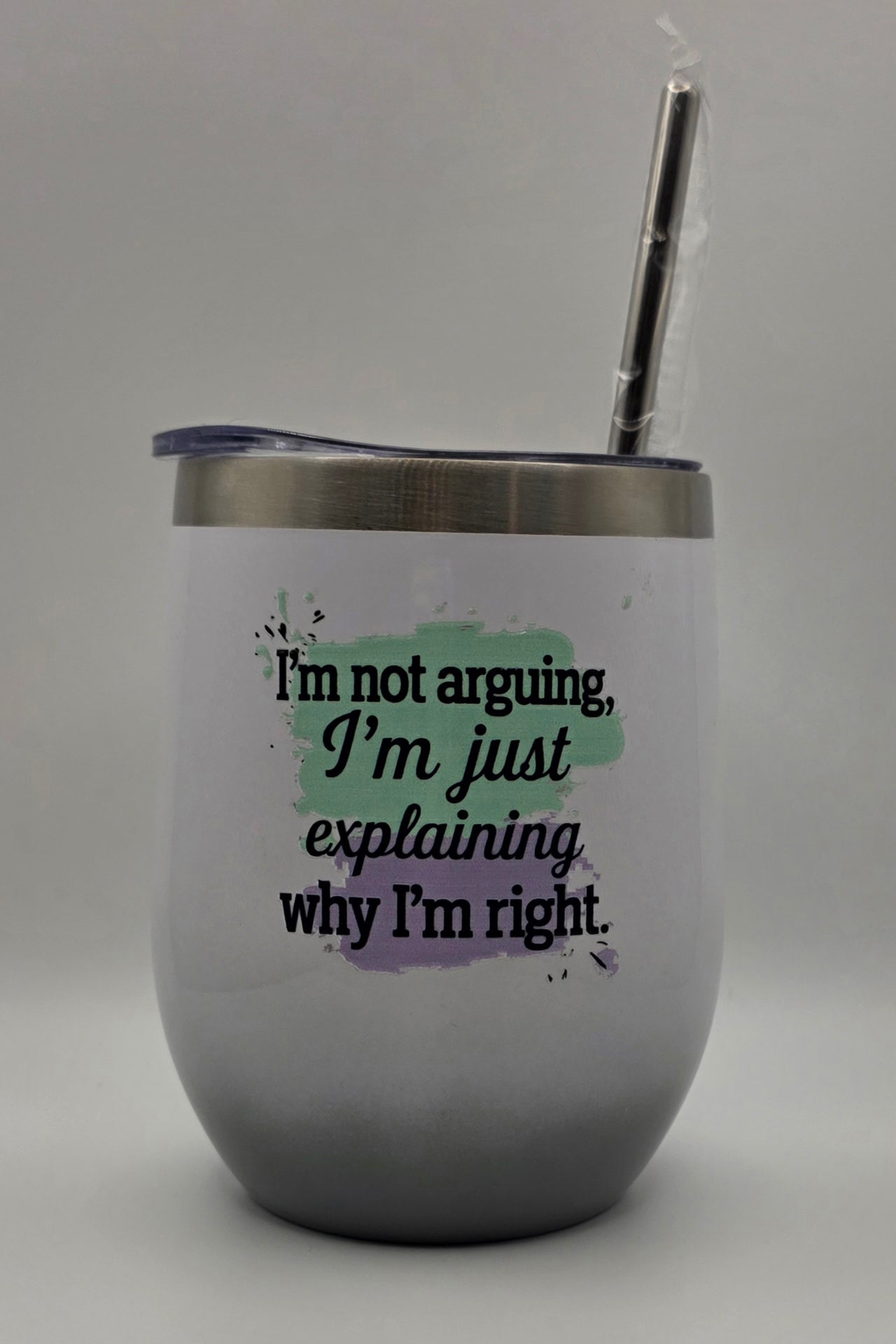 12oz Stainless Steel Tumbler - "I'm not arguing, I'm just explaining why I'm right."