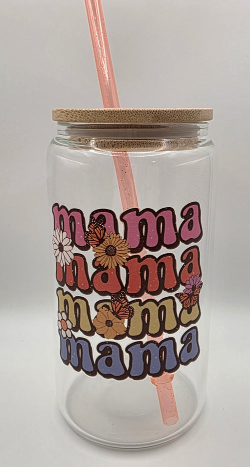 16oz Glass Tumbler - "mama, mama...."