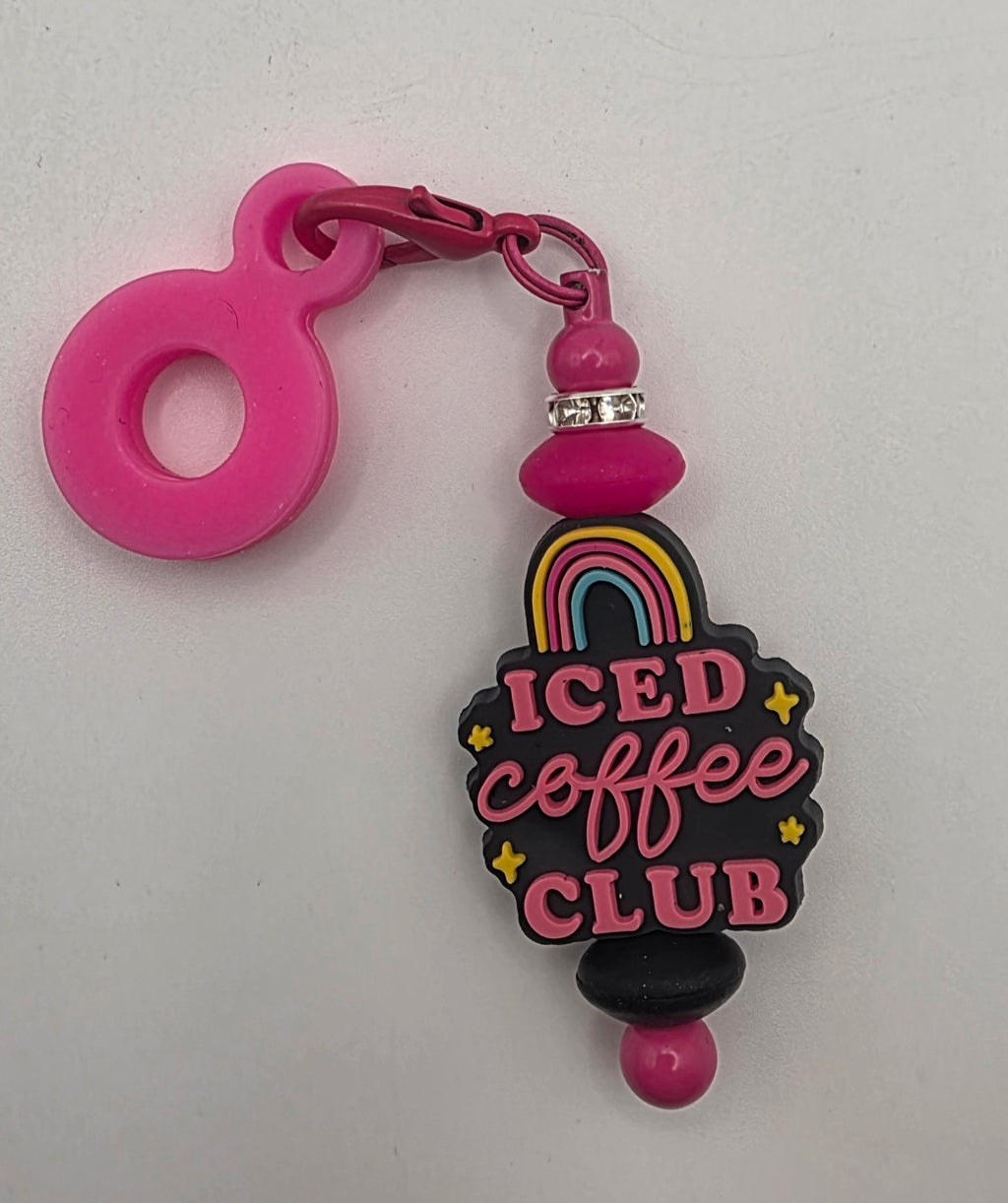 Beaded Straw Charm "Iced Coffee Club"