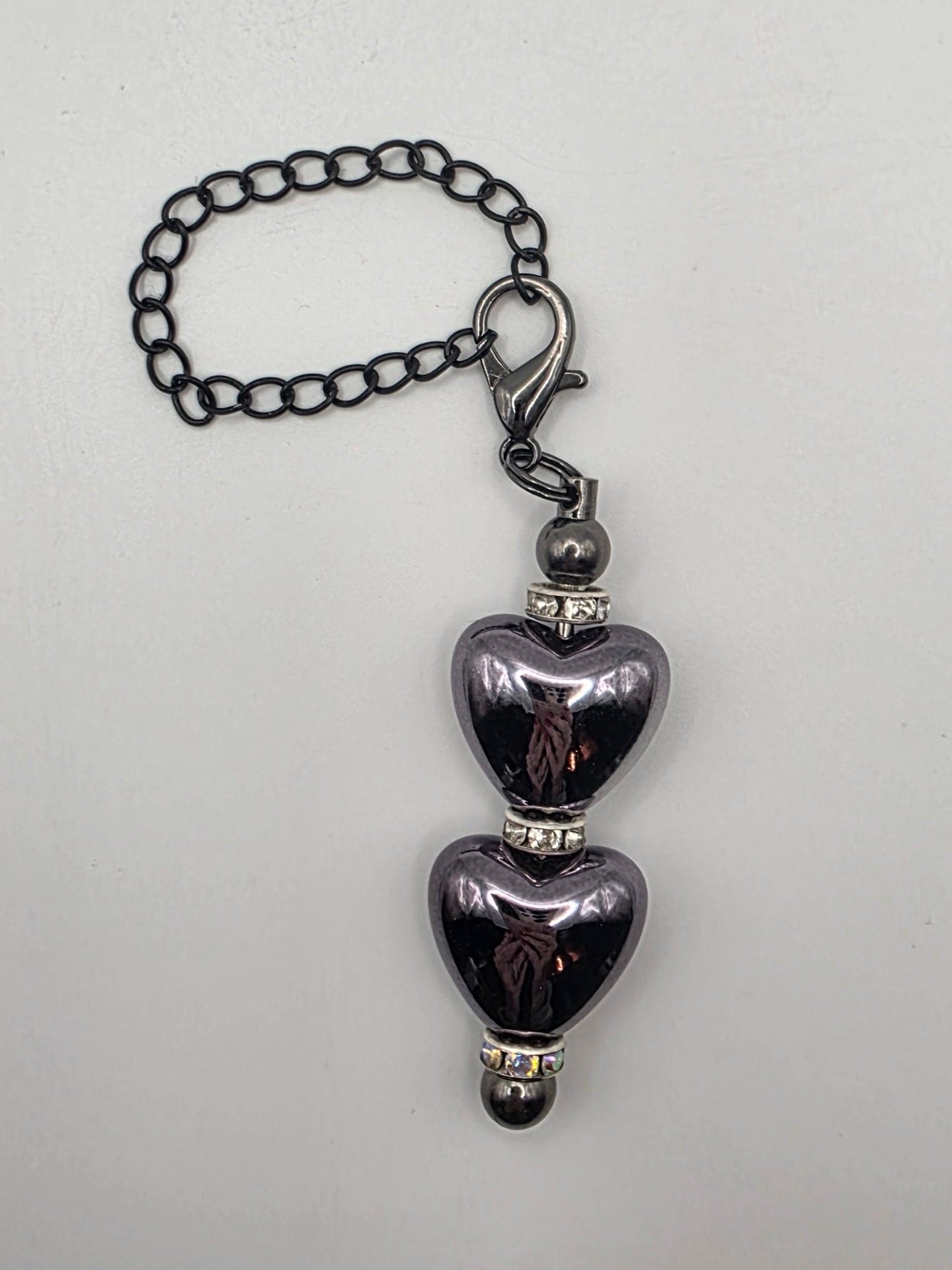 Beaded Charm - 2 Hearts