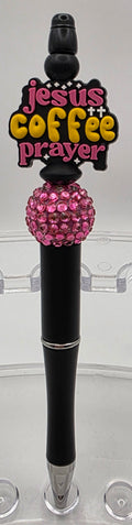 Beaded Pen - "Jesus, Coffee, Prayer"