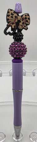 Beaded Purple Pen with Bow & Stethoscope