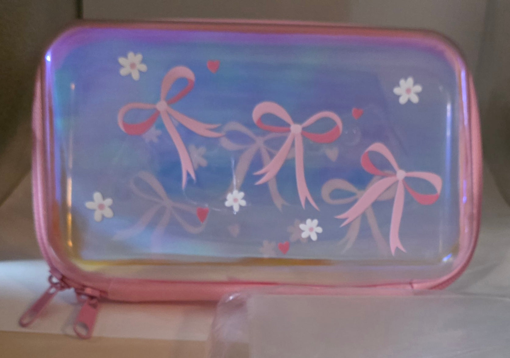 Zippered Case with Pink Bows