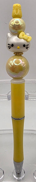Hello Kitty Beaded Pen - Yellow & White