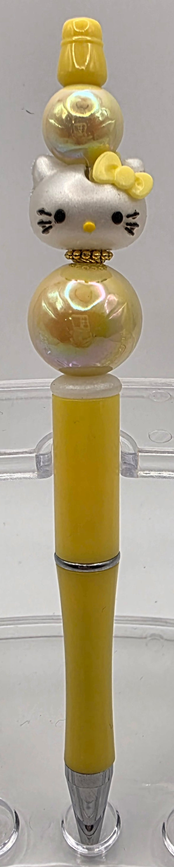 Hello Kitty Beaded Pen - Yellow & White