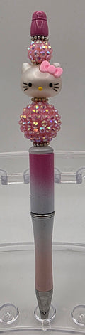 Hello Kitty Beaded Pen - Pink & White