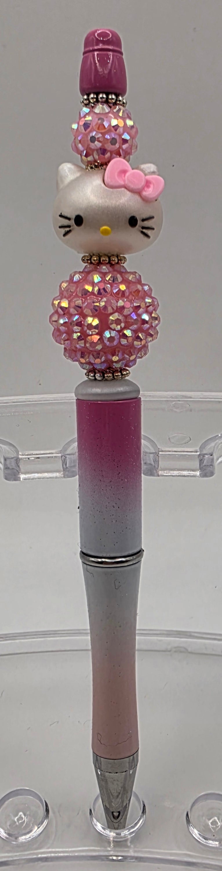 Hello Kitty Beaded Pen - Pink & White