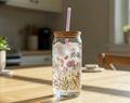 20oz Glass Tumbler Floral - Focal Point