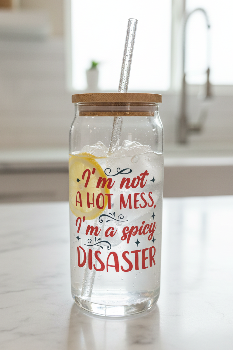 20oz Glass Tumbler - Kitchen Counter Scene