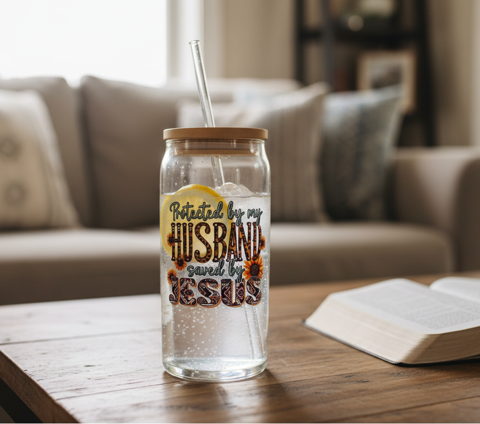 20oz Glass Tumbler Lifestyle with Actual Product
