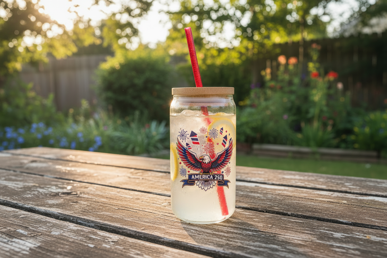 250th Anniversary 16oz Tumbler - Rustic Picnic Table with Lemonade