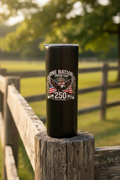 250th Anniversary Tumbler on Rustic Fence