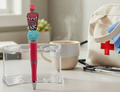 Beaded Pen "Nurse Fuel" Standing Upright