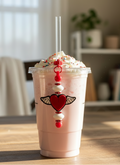 Beaded Straw Charm with Light Colored Drink