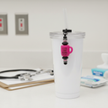 Coffee Scrubs & Rubber Gloves Charm on White Tumbler - Hospital Theme