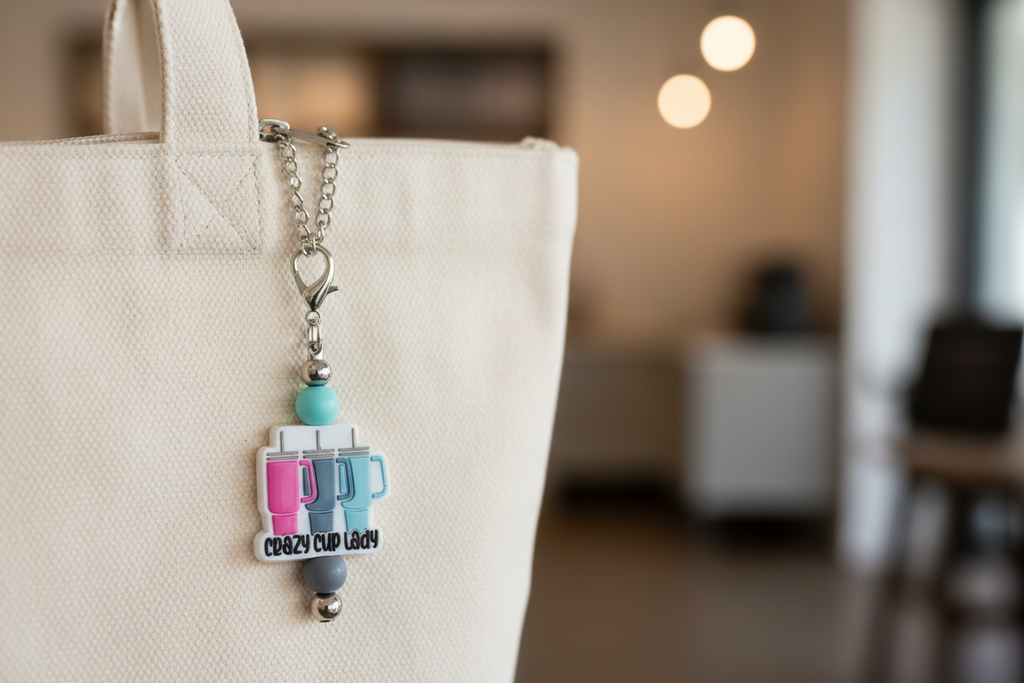 Crazy Cup Lady Beaded Charm - Focal Point