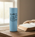 Light Blue Tumbler No Straw with Open Bible