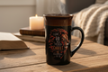 Mug as Focal Point on Rustic Coffee Table